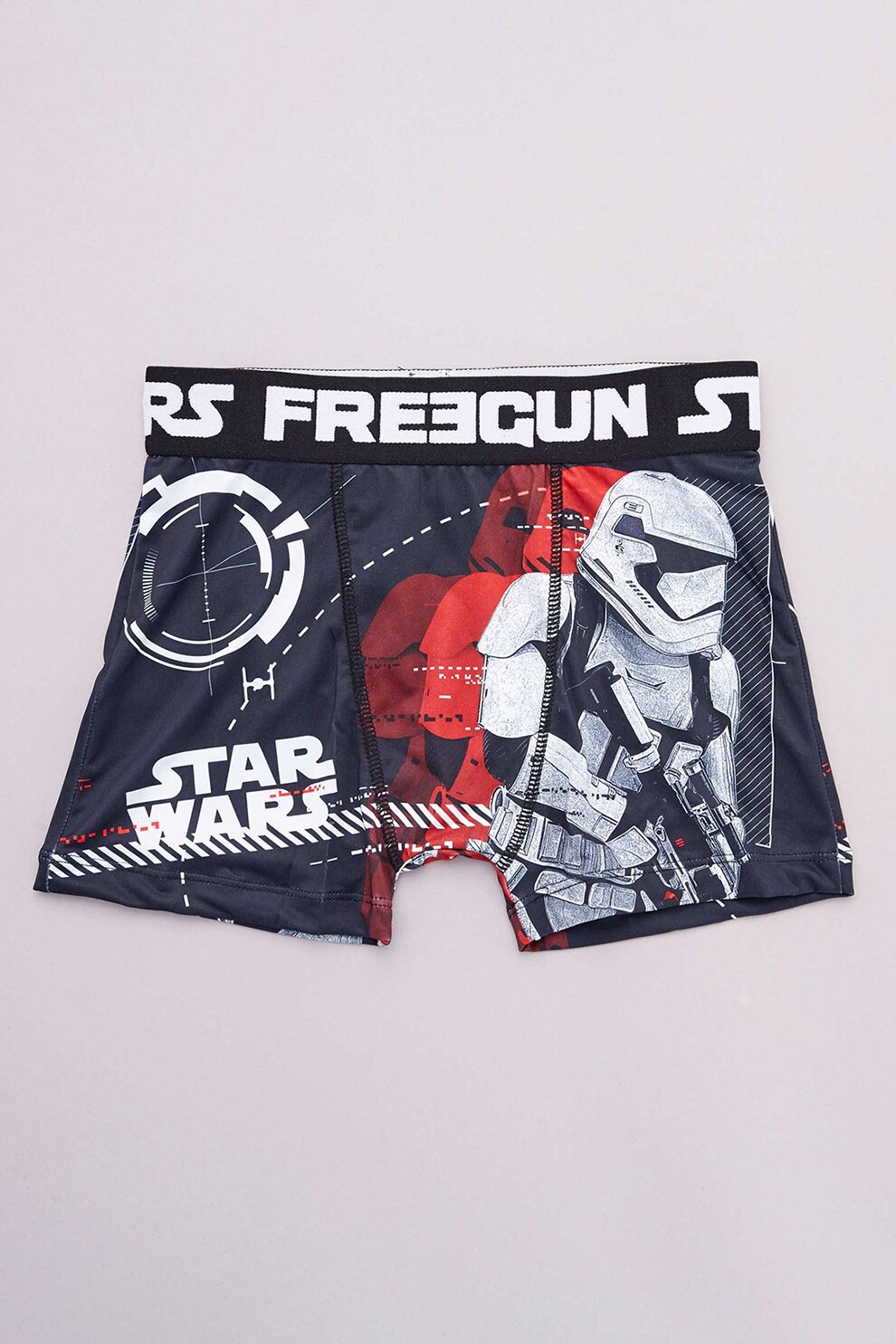 KIABI, Boxeri cu model grafic, Negru/Alb/Rosu