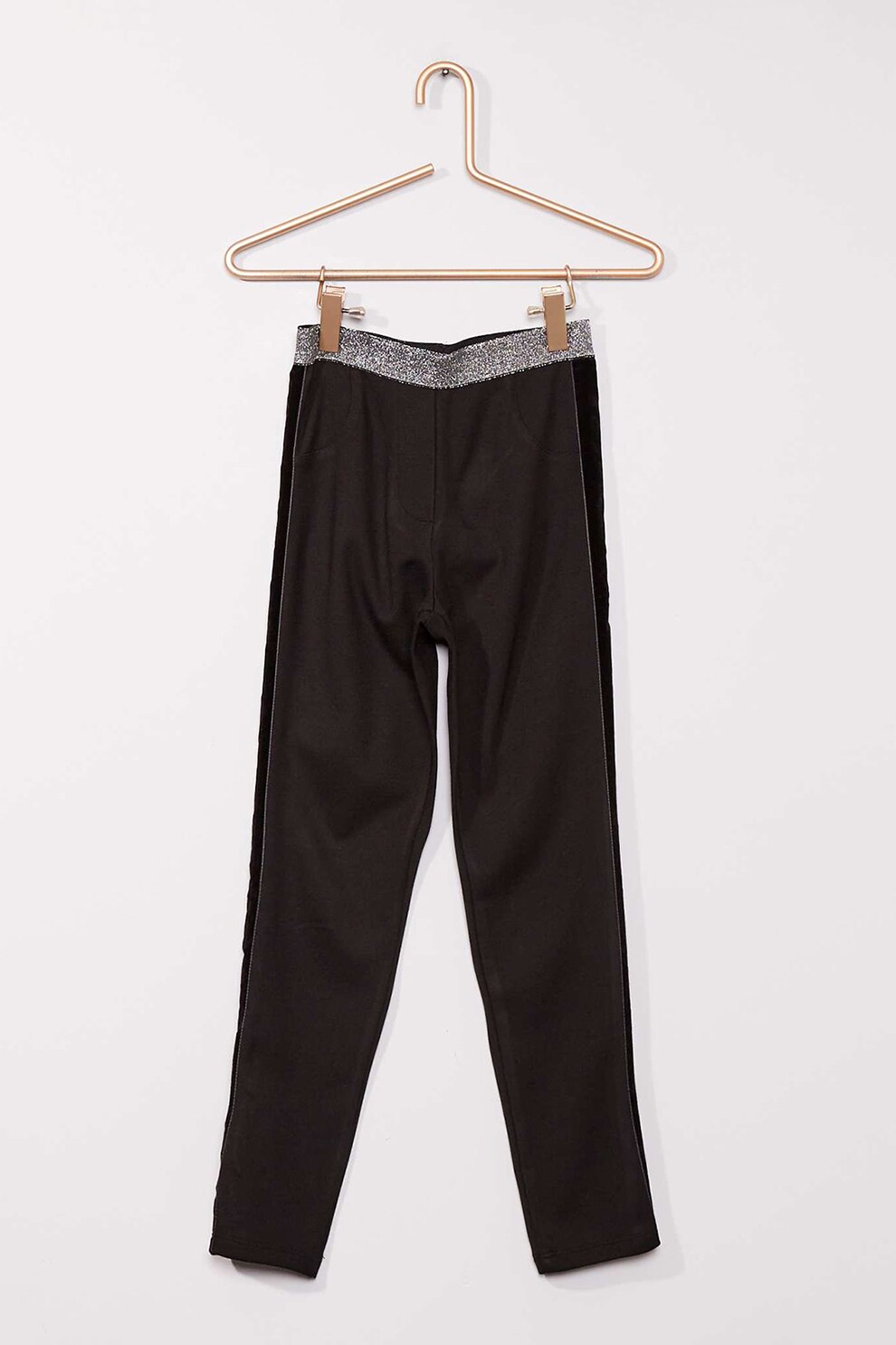 KIABI, Colanti cu insertii de piele ecologica, Negru