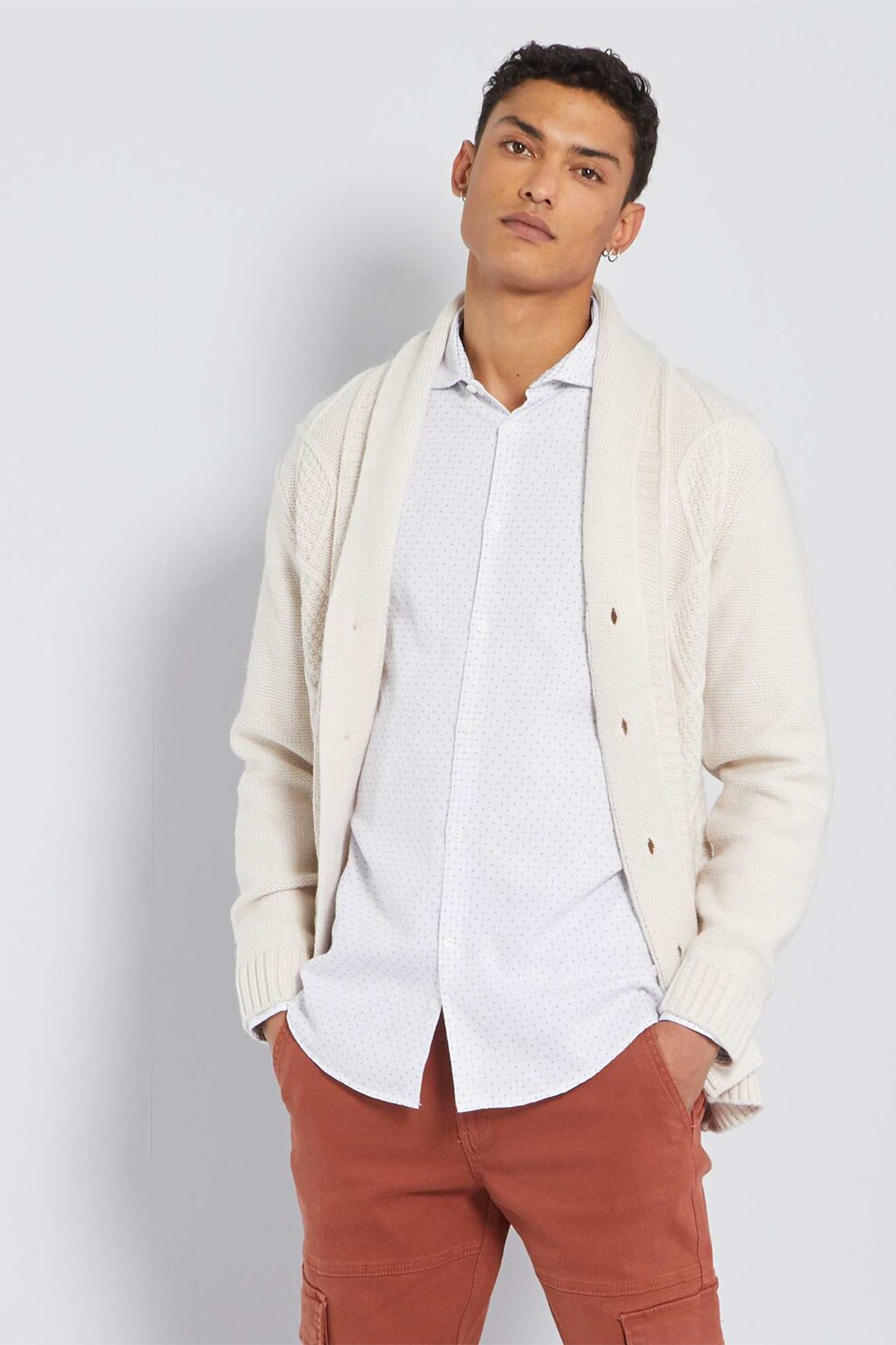 KIABI, Cardigan cu guler sal, Bej