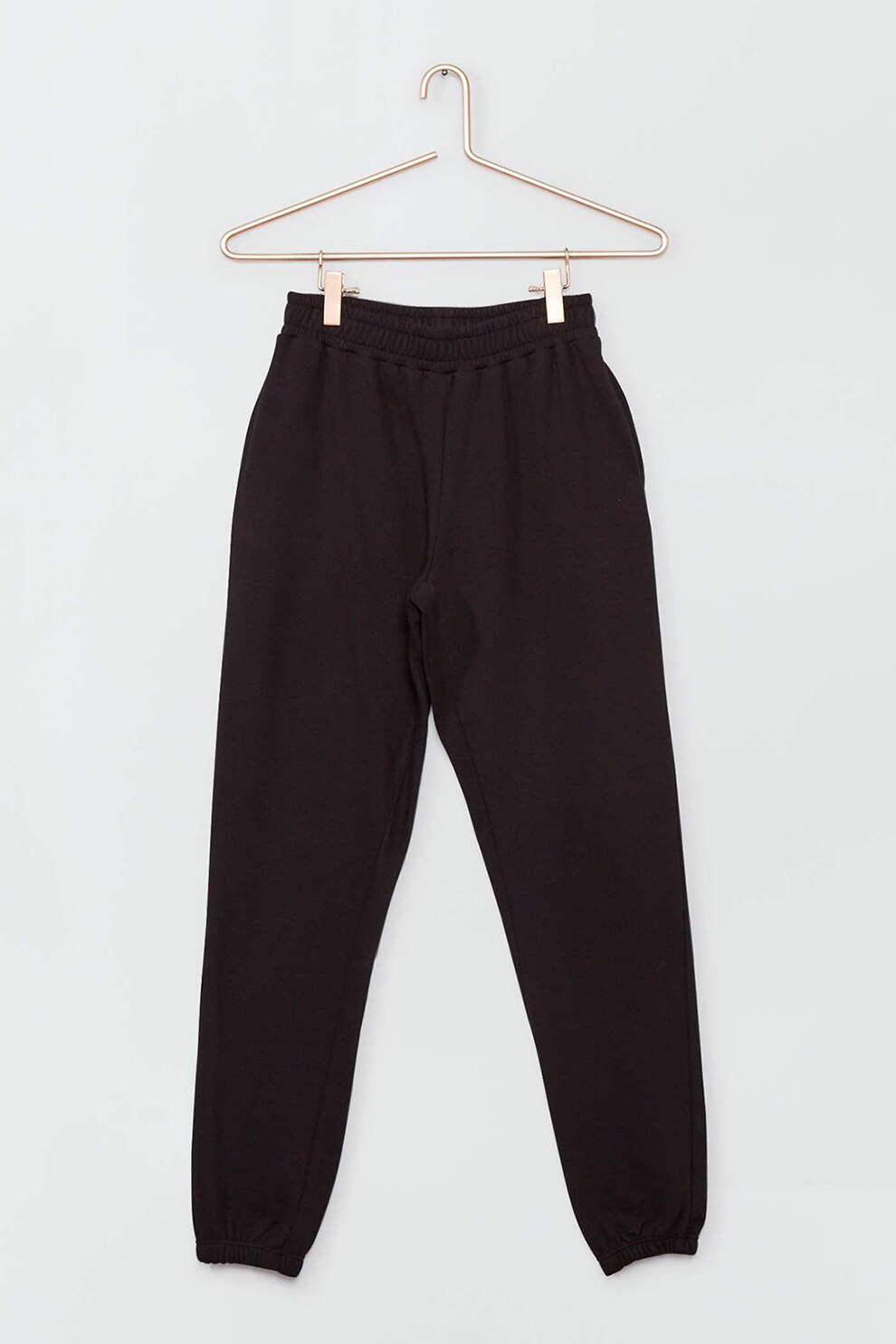 KIABI, Pantaloni sport din amestec de bumbac, Negru