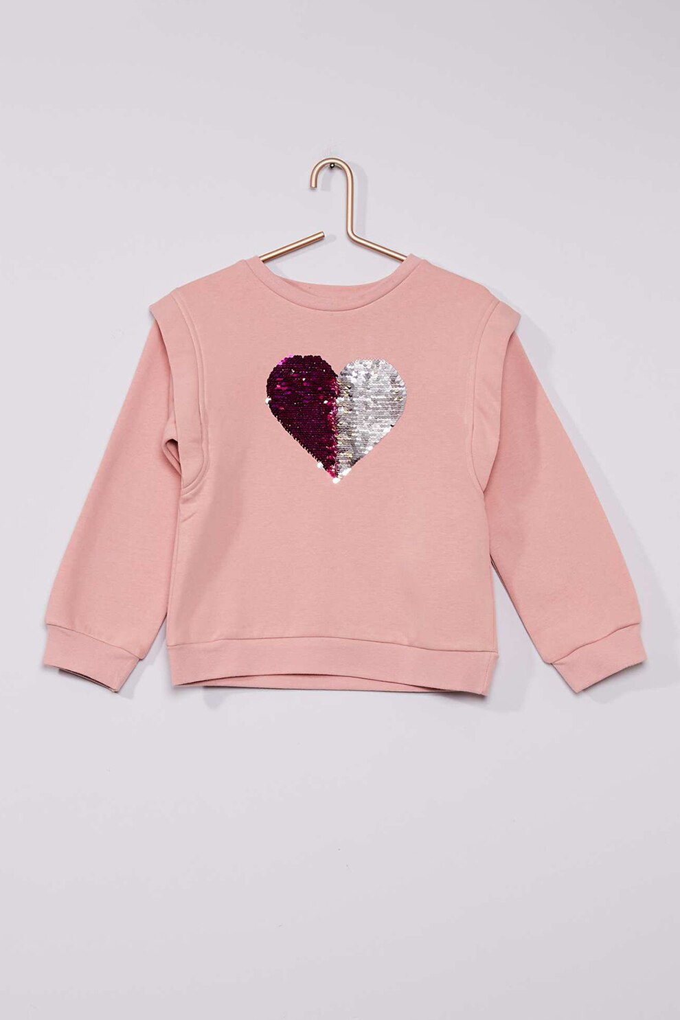 KIABI, Bluza sport cu paiete reversibile, Roz