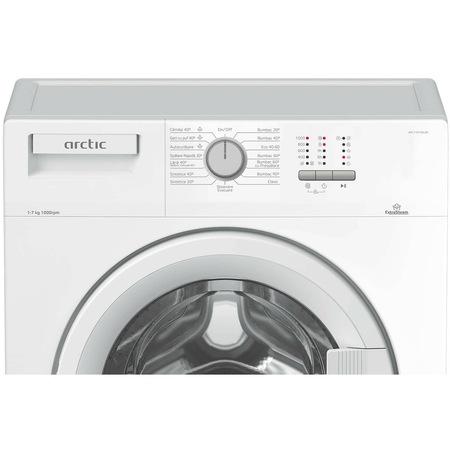 Masina de spalat rufe Slim Arctic APL71015XLW1, 7 kg, 1000 RPM, Clasa E, Aqua Surf, Eco Dose, ExtraSteam, Eco Wash, Alb