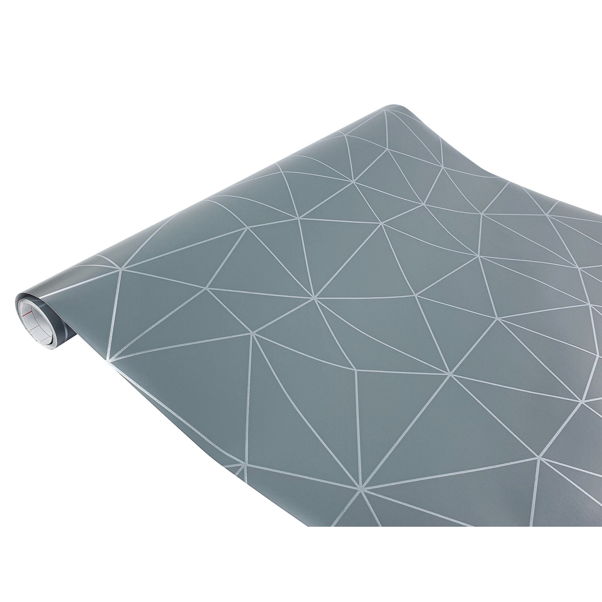 Folie autoadeziva pentru mobilier D-c-Fix, Argint geometric E139, 67,5 x 200 cm