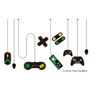 Autocolant decorativ de perete -I Love the Games- 48x70cm, multicolor Autocolant decorativ de perete -I Love the Games- 48x70cm, multicolor