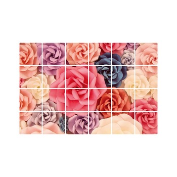 Sticker protectie antistropire, model Trandafiri multicolori, 60x90 cm Sticker protectie antistropire, model Trandafiri multicolori, 60x90 cm