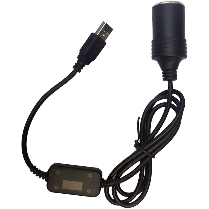Adaptor bricheta auto LOTUS POWER, USB, 12V, Recorder auto DVR, Negru
