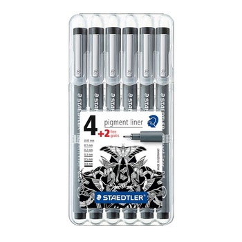 Set pigment liner 4 dimensiuni + 2 gratis Staedtler ST-308-SB6P Set pigment liner 4 dimensiuni + 2 gratis Staedtler ST-308-SB6P