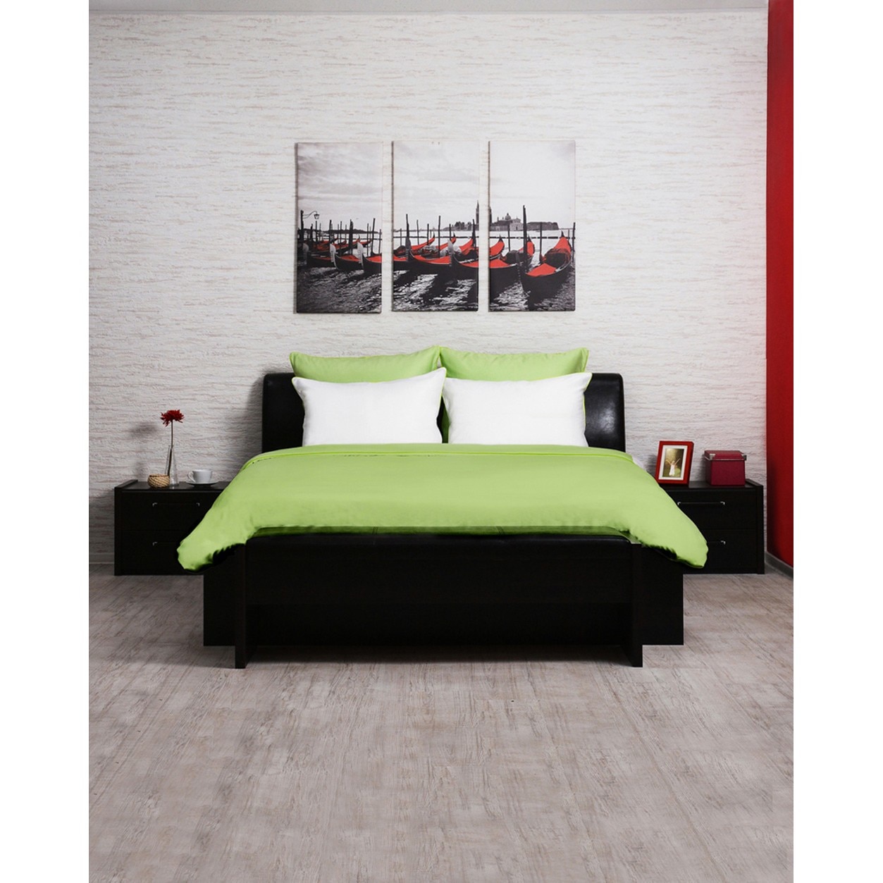 Lenjerie NATURE bambus 100% culoare verde pentru 2 persoane