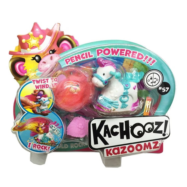 Фигурки Kachooz 508700-4 ML1-12-2, Понита и Рошковци, Задвижва се от молив, Навиващи и клатещи се, 20 х 17см, Оранжев