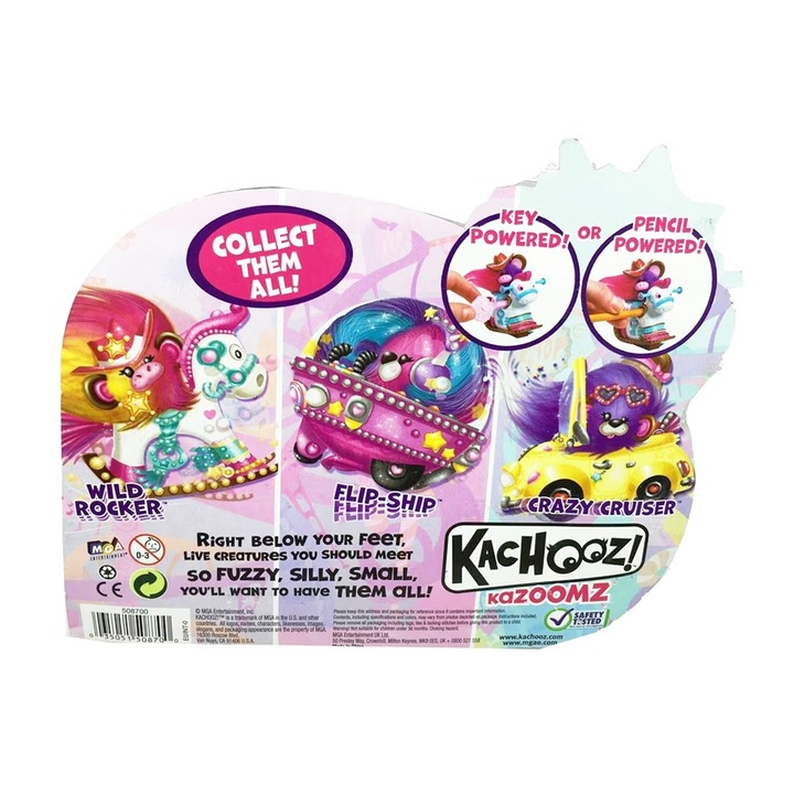 Фигурки Kachooz 508700-5 ML1-12-2, Понита и Рошковци, Задвижва се от молив, Навиващи и клатещи се, 19.5 х 16.5 х 5 см, Розов