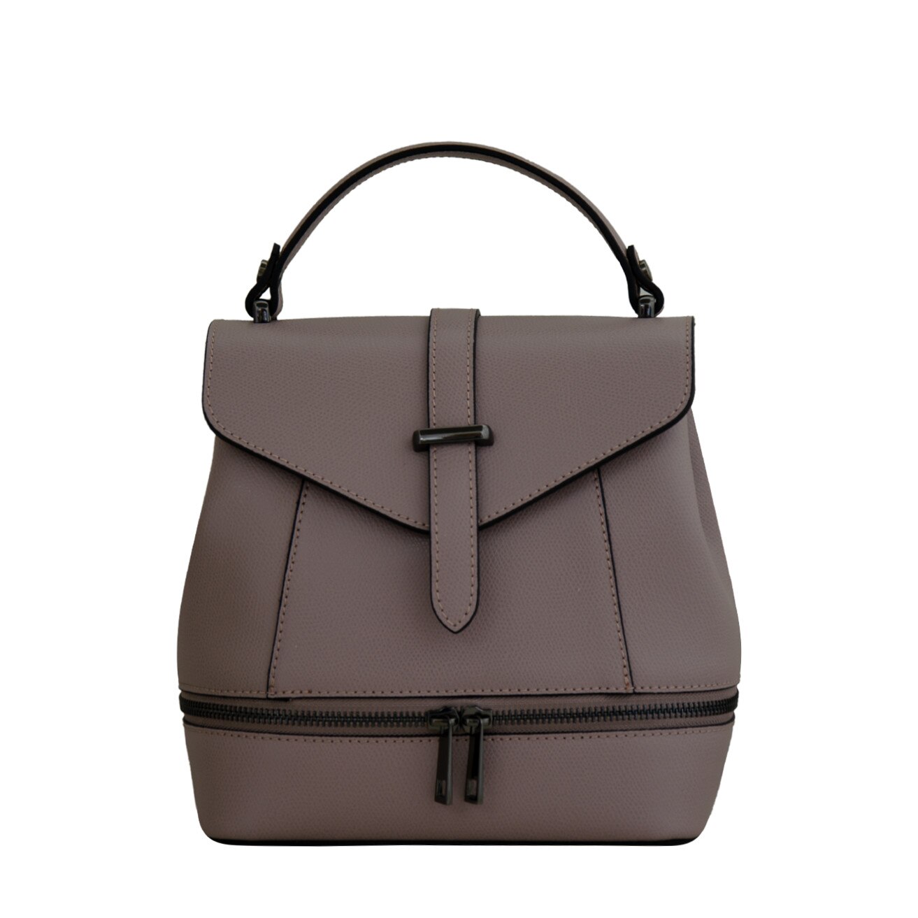 Rucsac de dama din piele naturala Eva Bags,Andrada roz pudra