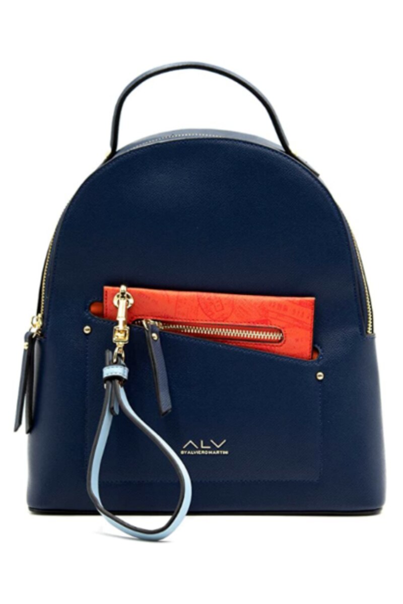 Rucsac dama ALV by Alviero Martini, AL910B2602, Albastru/Rosu, 27 x 29 x 11 cm