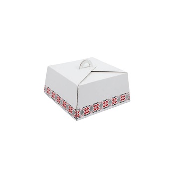 Set 25 Cutii pentru Tort CT3, 30x30x14.5 cm, Capacitate 3.5Kg, Model Traditional, Culoare Alba Set 25 Cutii pentru Tort CT3, 30x30x14.5 cm, Capacitate 3.5Kg, Model Traditional, Culoare Alba