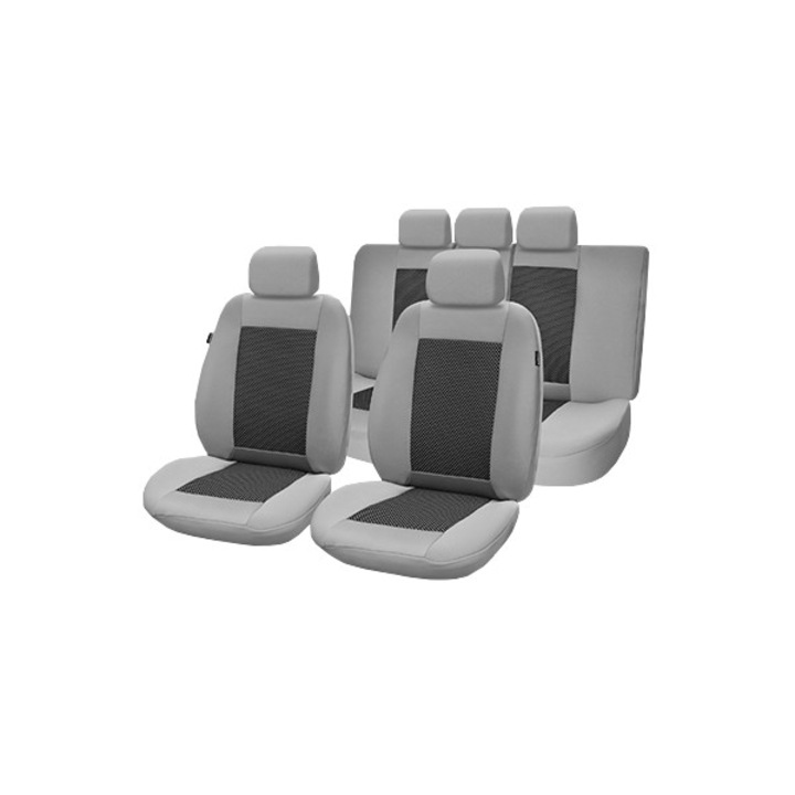 Smartic, Lux univerzális autó üléshuzat, textil anyag, 11 db, szürke
