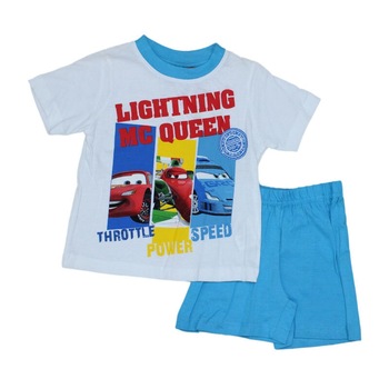 Pijamale de vara baieti Cars, Alb Bleu Pijamale de vara baieti Cars, Alb Bleu