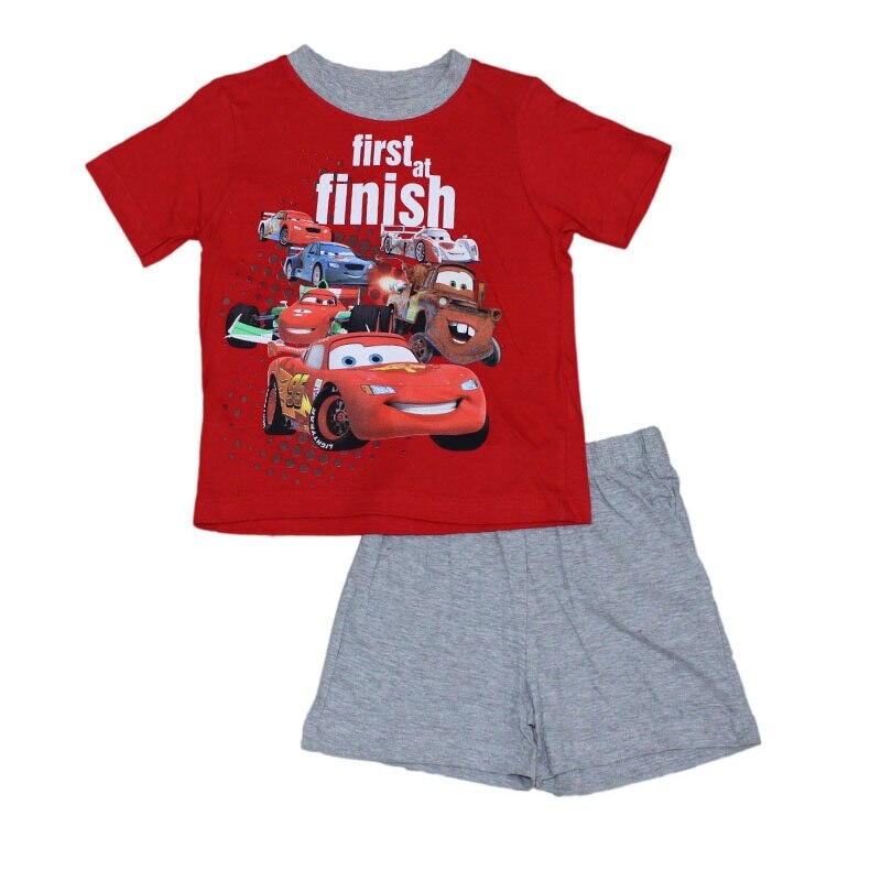 Pijamale de vara baieti Cars, Rosu/ Gri