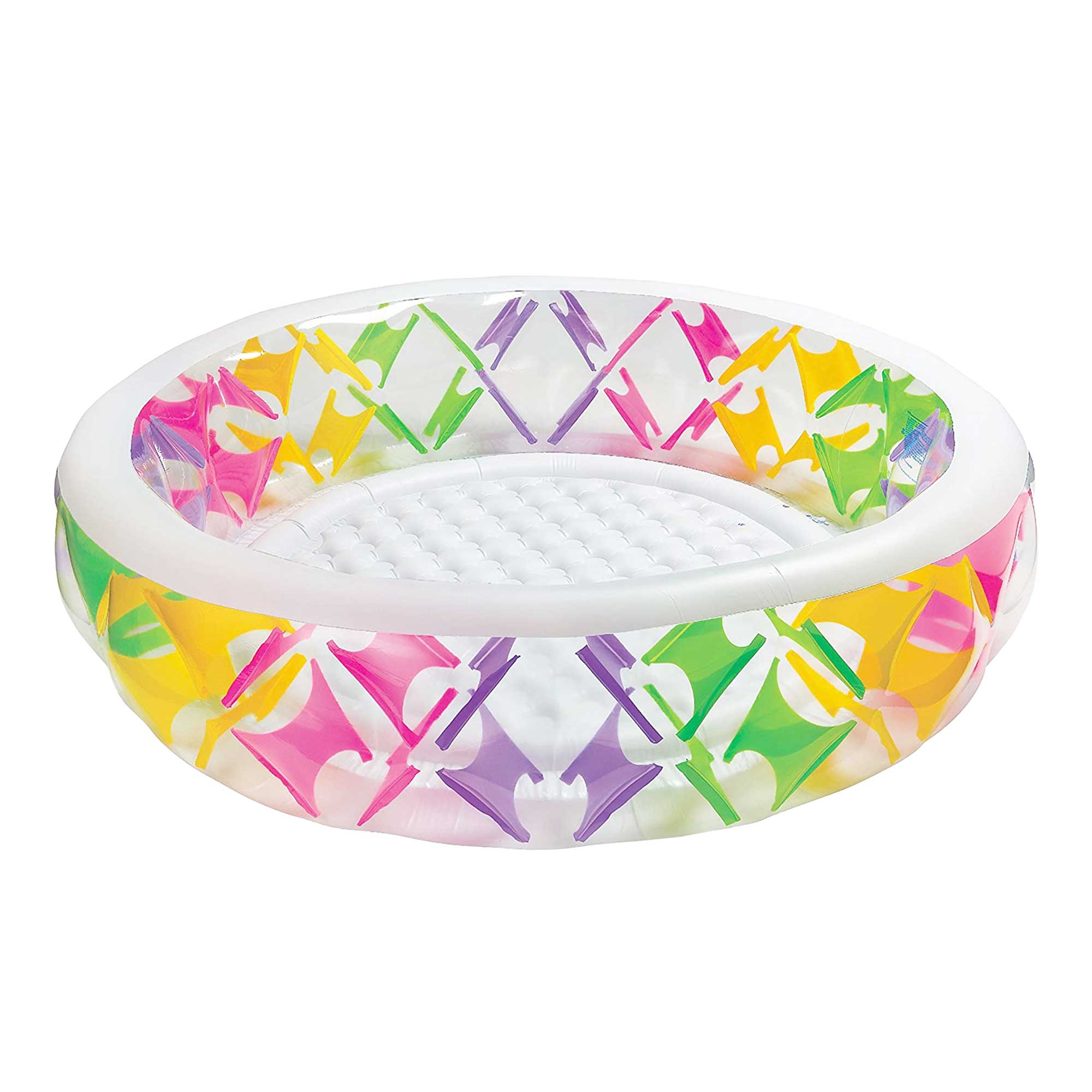 Piscina gonflabila, INTEX, 229 x 56 cm, clorura de polivinil (PVC), transparenta cu elemente multicolore