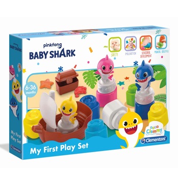 Set cuburi Soft Clemmy - Baby Shark, 8 piese Set cuburi Soft Clemmy - Baby Shark, 8 piese