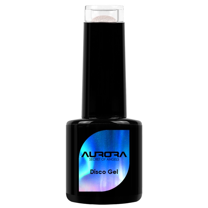 Oja Semipermanenta, Aurora Secret, Disco Gel, Culoare Argintiu, Cod AD-03, Cantitate 15ml