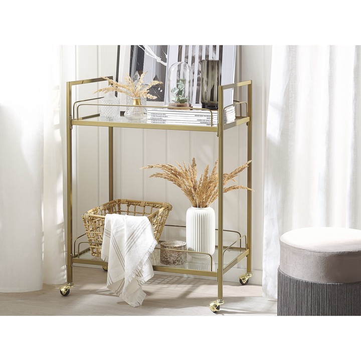 Üveg És Arany Színű Zsúrkocsi VENETA