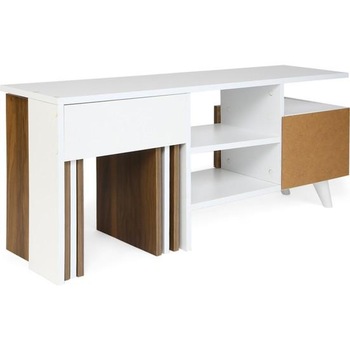 Comoda TV Home Nature, 120x49x29.5 cm, alb/maro Comoda TV Home Nature, 120x49x29.5 cm, alb/maro