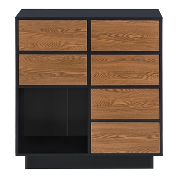 Comoda, en.casa, Krokom, 88 x 80 x 30 cm, PAL, negru/efect lemn nuanta inchisa, pana la 20 Kg, cu 7 spatii depozitare si 6 usi cu deschidere Push-Open Comoda, en.casa, Krokom, 88 x 80 x 30 cm, PAL, negru/efect lemn nuanta inchisa, pana la 20 Kg, cu 7 spatii depozitare si 6 usi cu deschidere Push-Open