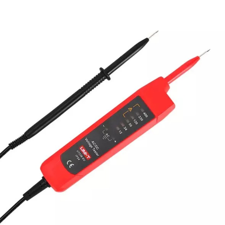 Tester de tensiune electronic UNI-T UT22B-EU, AC/DC, 400V, Afisaj LCD, IP54, Negru