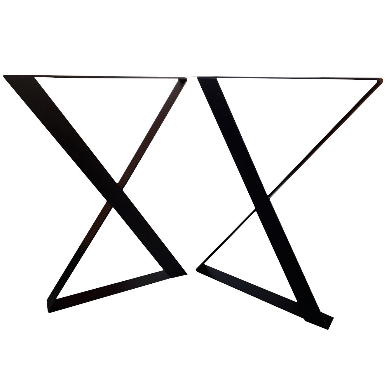 Set 2 picioare masa Premium 50 X 72 cm, Forma XZ, Culoare negru, Vopsit electrostatic, Kit montaj inclus