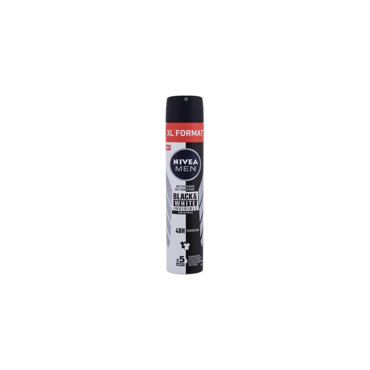 Anti Perspirant Black and White Invisible Original, Nivea, 200 ml