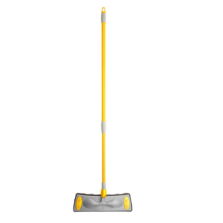 Pachet mop cu maner detasabil si telescopic plus 10 rezerve, Dimensiuni 33 x 10 x 120 cm, Galben/Gri, Gate Store®