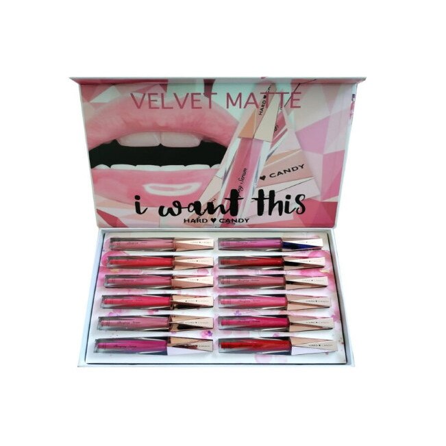Set Rujuri de Buze, Hard Candy, Velvet Matte, 12 Bucati