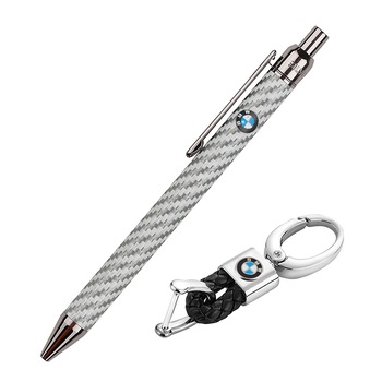 Set breloc si pix cu logo-ul BMV, Silver Flame, AS0902, Argintiu/Negru, Piele naturala/metal Set breloc si pix cu logo-ul BMV, Silver Flame, AS0902, Argintiu/Negru, Piele naturala/metal