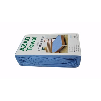 Husa de pat cu elastic, Bumbac 100%, 180 x 200 cm, Bleu Husa de pat cu elastic, Bumbac 100%, 180 x 200 cm, Bleu