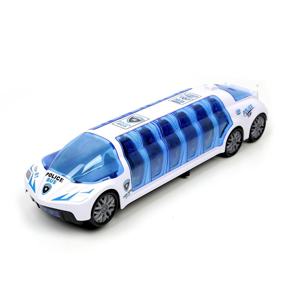 Autobuz de politie, exterior transparent, cu sunete si lumini, 3+