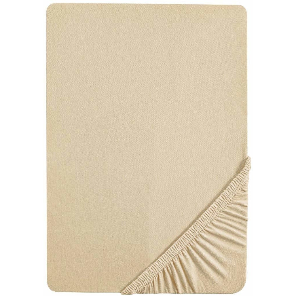 Cearsaf cu elastic Cassatex, microfibra ,180x200 cm, maro deschis