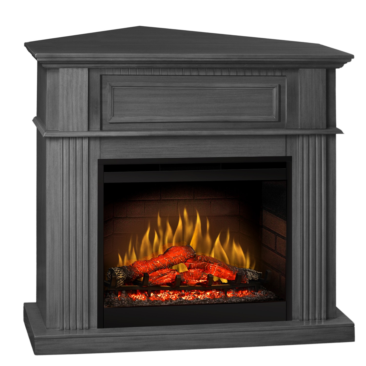 Semineu electric Atena Drept/Colt Ash Grey cu focar electric 3D Dimplex Optiflame DF2608 si sunet