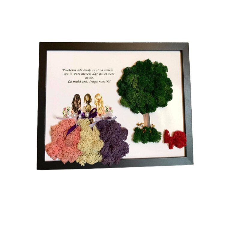 Tablou multicolor de licheni, Aranjamente de vis, personalizat, dimensiune 23×32 cm