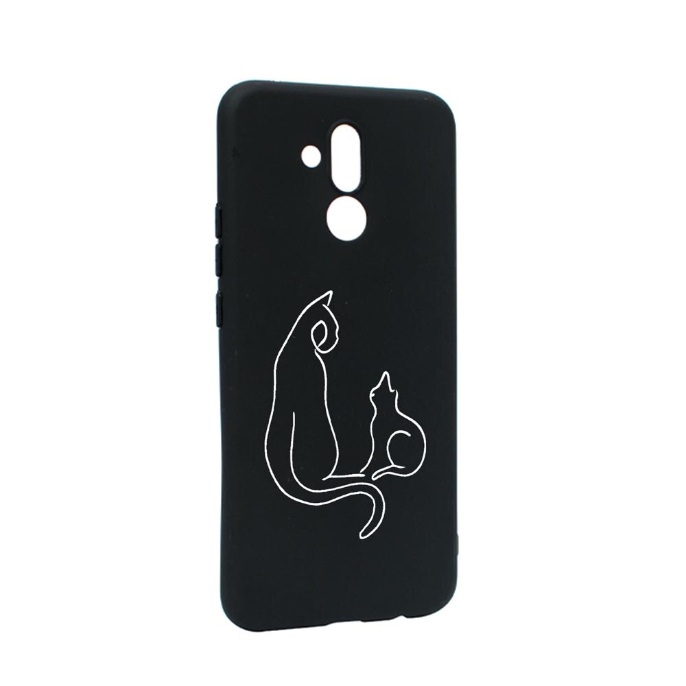 Husa Silicon Compatibila Cu Huawei Mate 20 Lite, Abstract Cat, rezistenta la uzura, anti-alunecare, B738