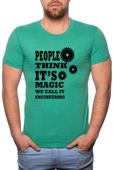 Tricou barbati, Engineering, 100% Bumbac, R131, Verde Tricou barbati, Engineering, 100% Bumbac, R131, Verde