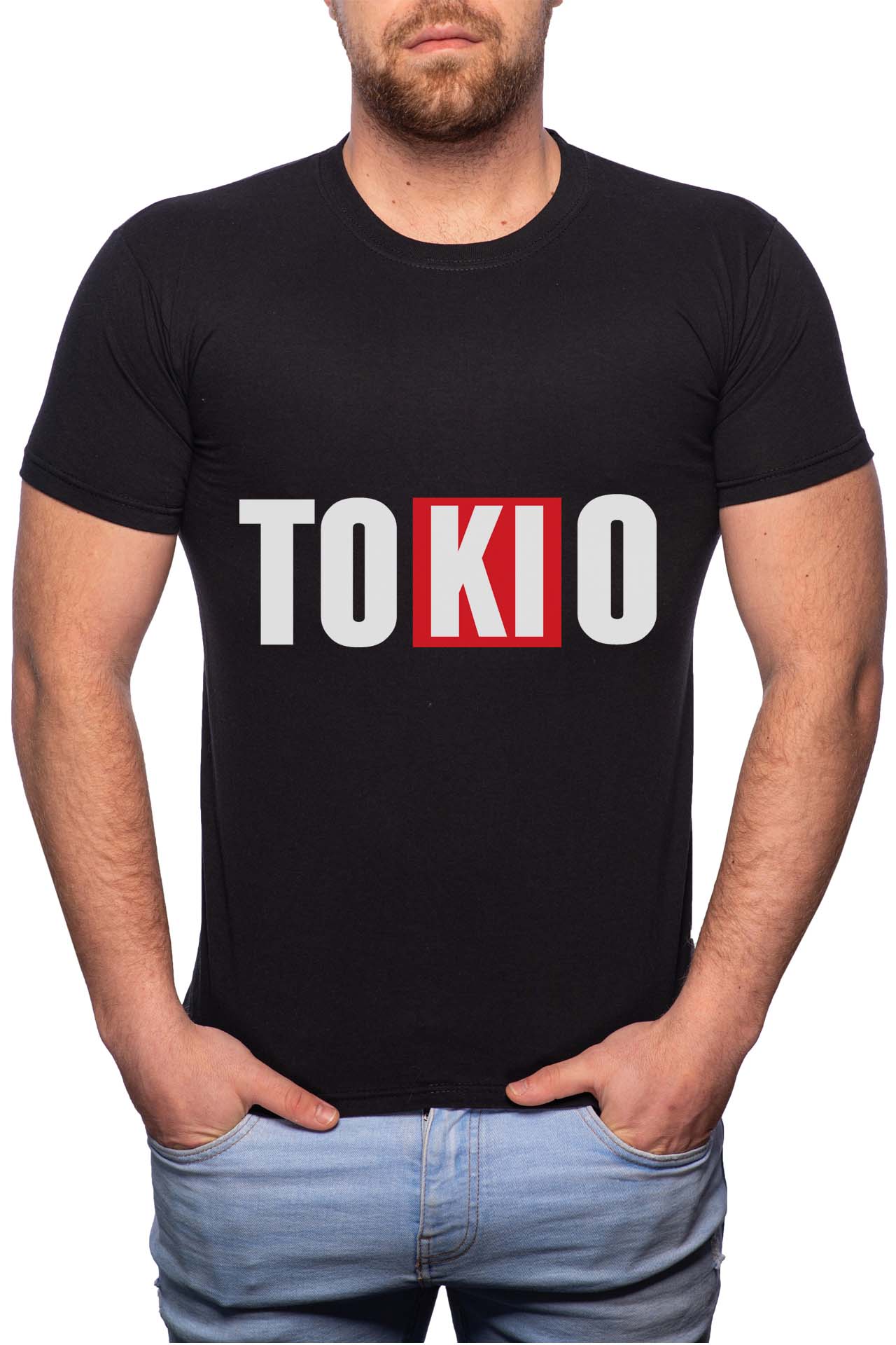 Tricou barbati, La Casa De Papel - Tokio, 100% Bumbac, G145, Negru