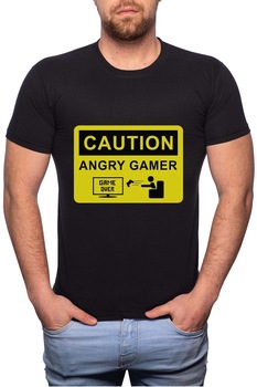 Tricou barbati, Angry Gamer, 100% Bumbac, GM157, Negru Tricou barbati, Angry Gamer, 100% Bumbac, GM157, Negru