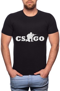 Tricou barbati, CsGo, 100% Bumbac, B166, Negru Tricou barbati, CsGo, 100% Bumbac, B166, Negru