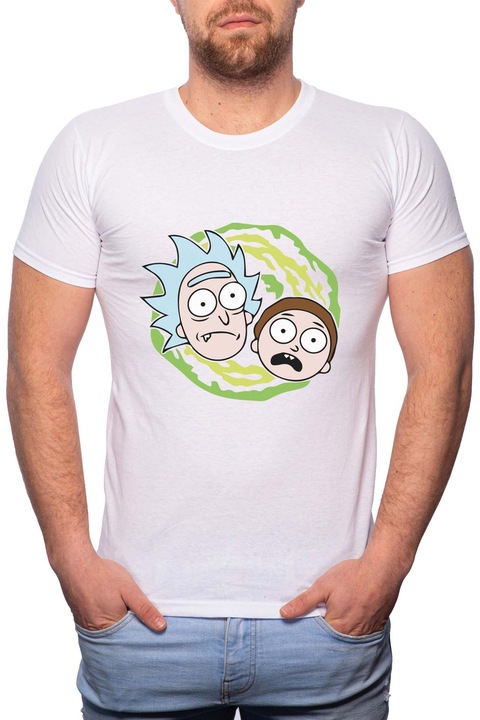 Мъжка тениска, Rick And Morty, 100% памук, W169, бяла, M