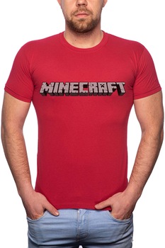 Tricou barbati, MineCraft, 100% Bumbac, G177, Rosu Bordeaux Tricou barbati, MineCraft, 100% Bumbac, G177, Rosu Bordeaux