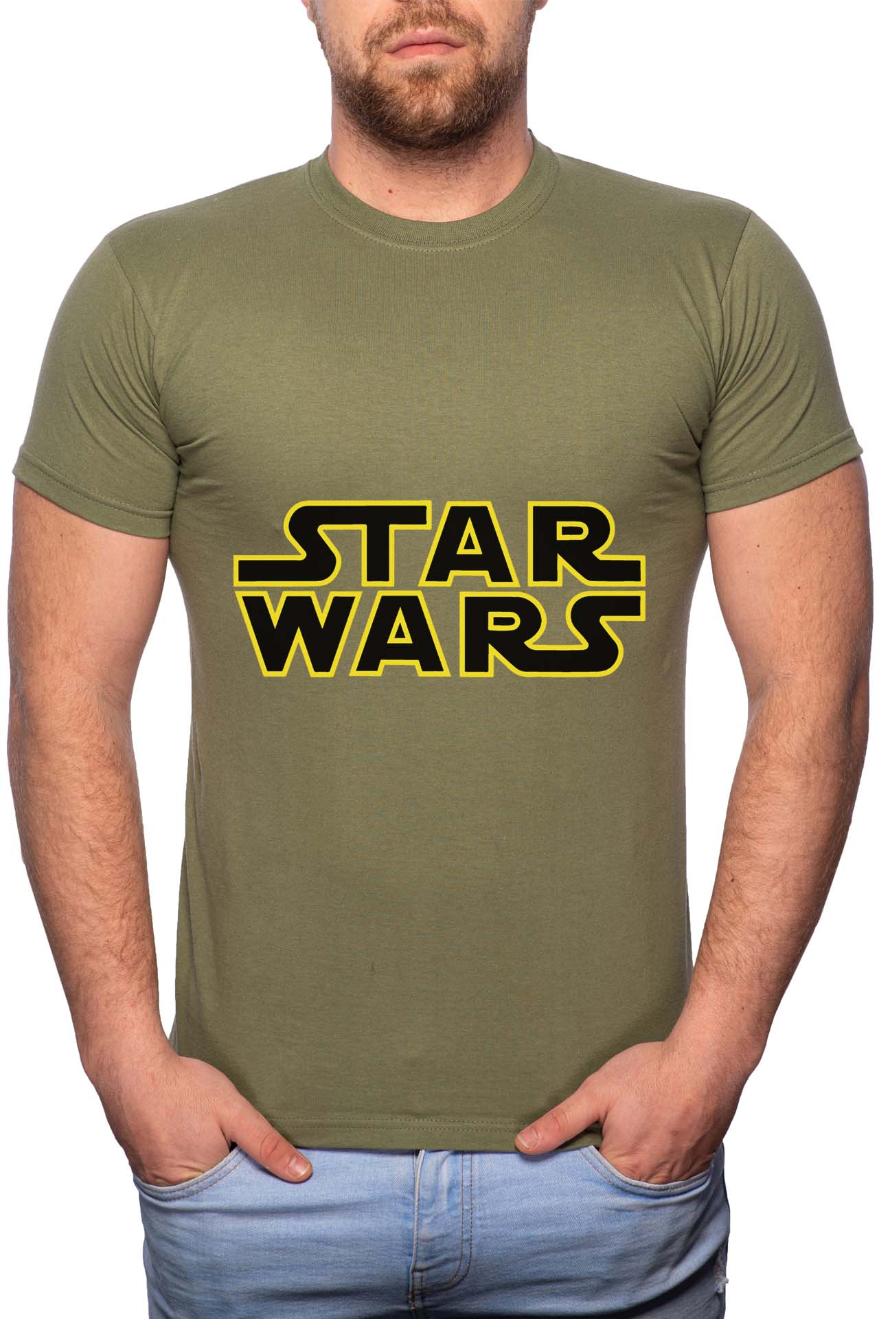 Tricou barbati, Star Wars, 100% Bumbac, GR183, Verde militar