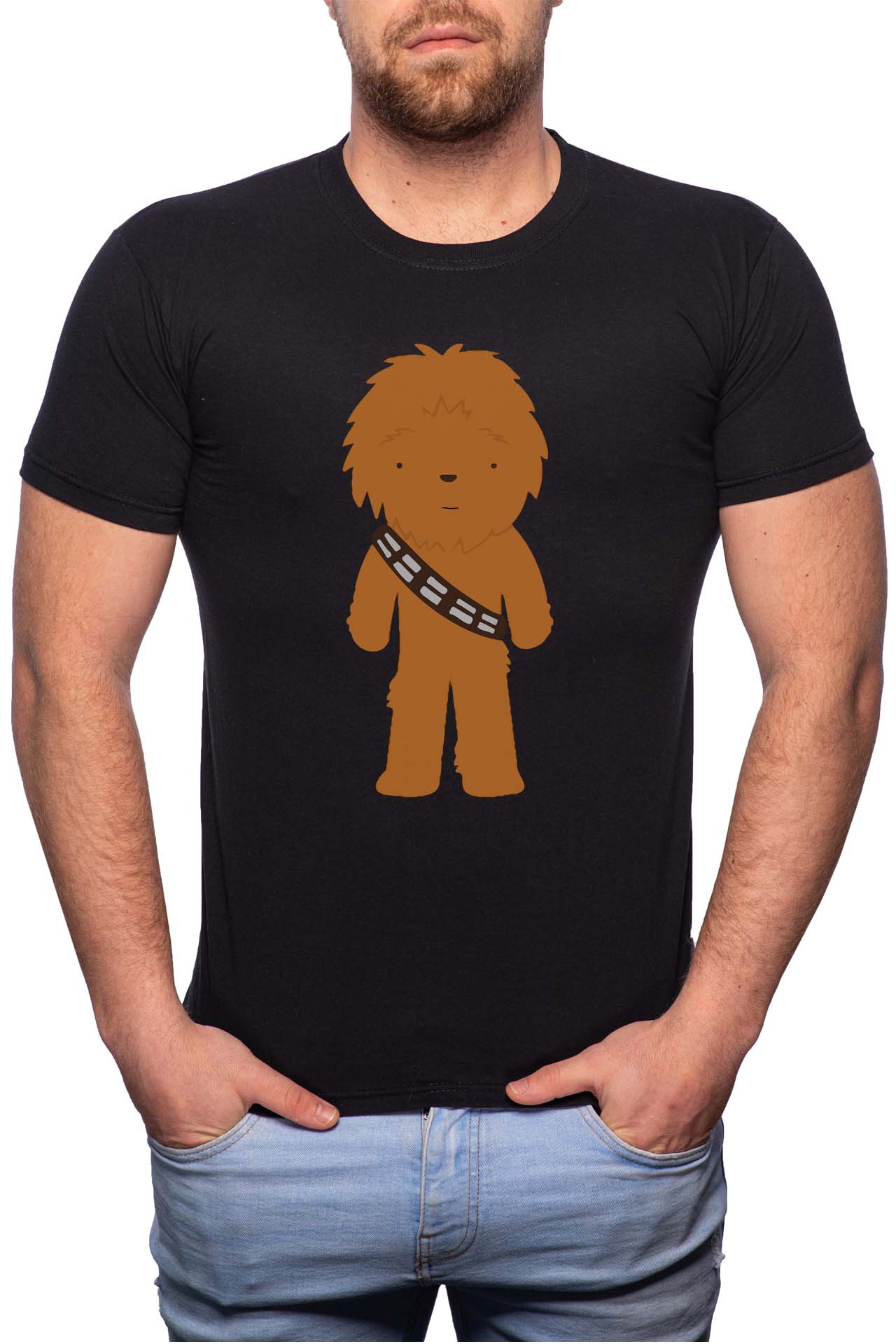 Tricou barbati, Chewbacca, 100% Bumbac, GM186, Negru