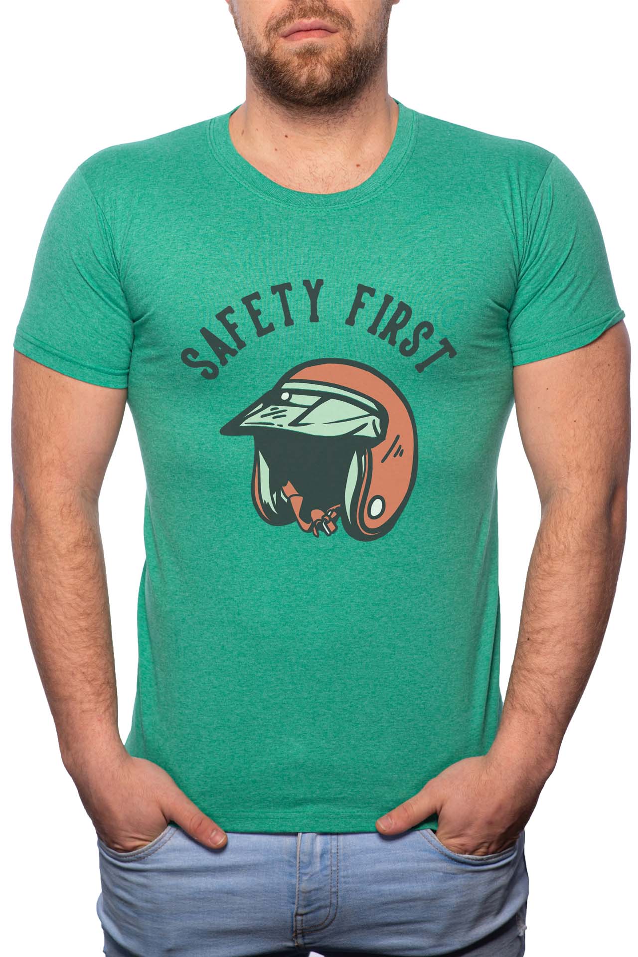 Tricou barbati, Safety First, 100% Bumbac, GM252, Verde