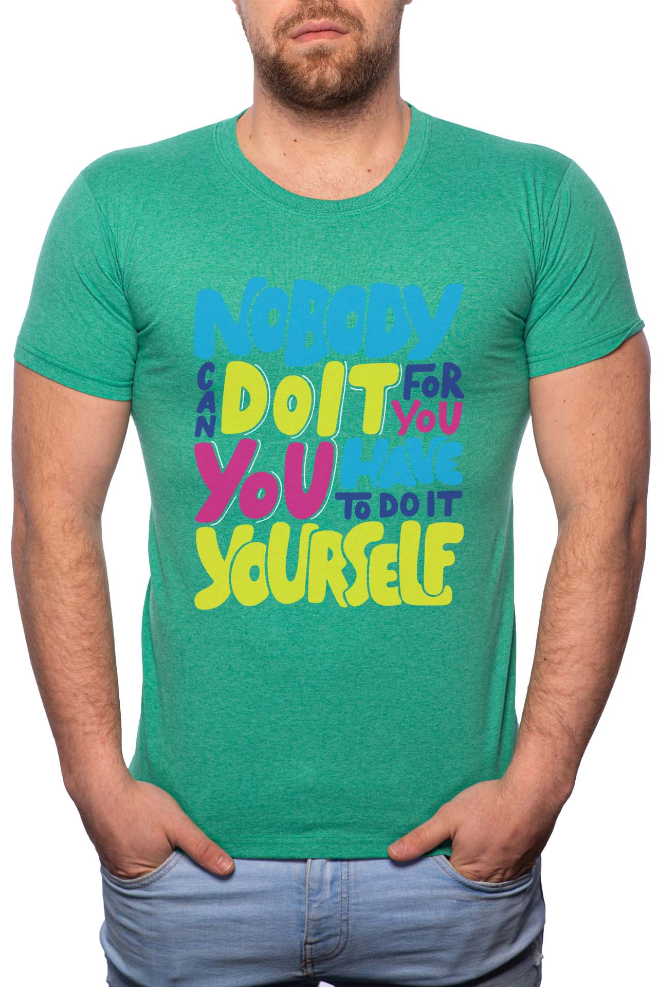 Tricou barbati, Do It Yourself, 100% Bumbac, GR274, Verde