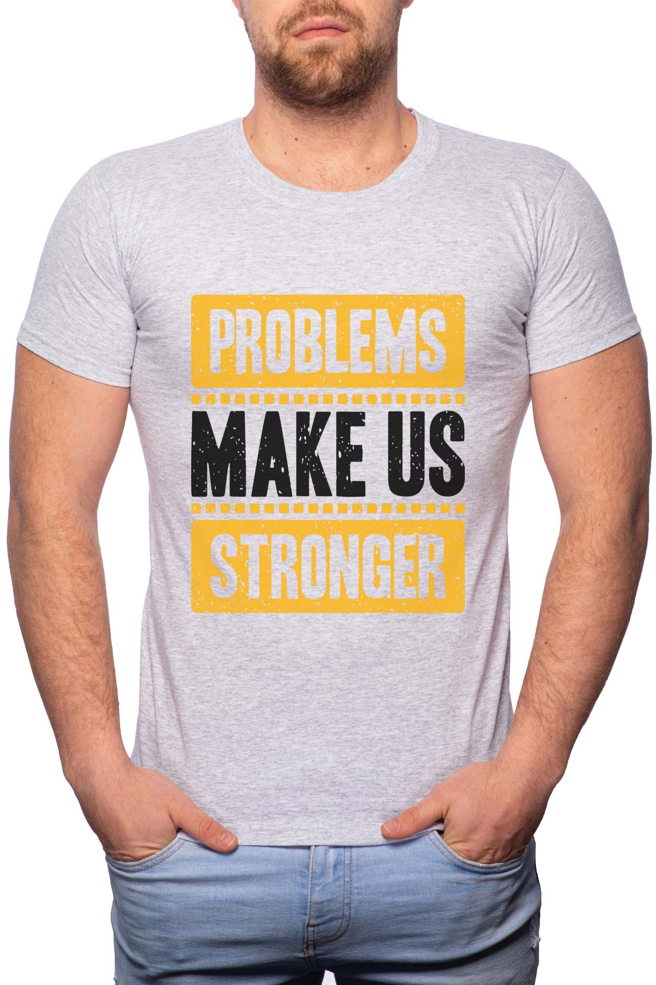 Tricou barbati, Best Dad, 100% Bumbac, R284, Gri