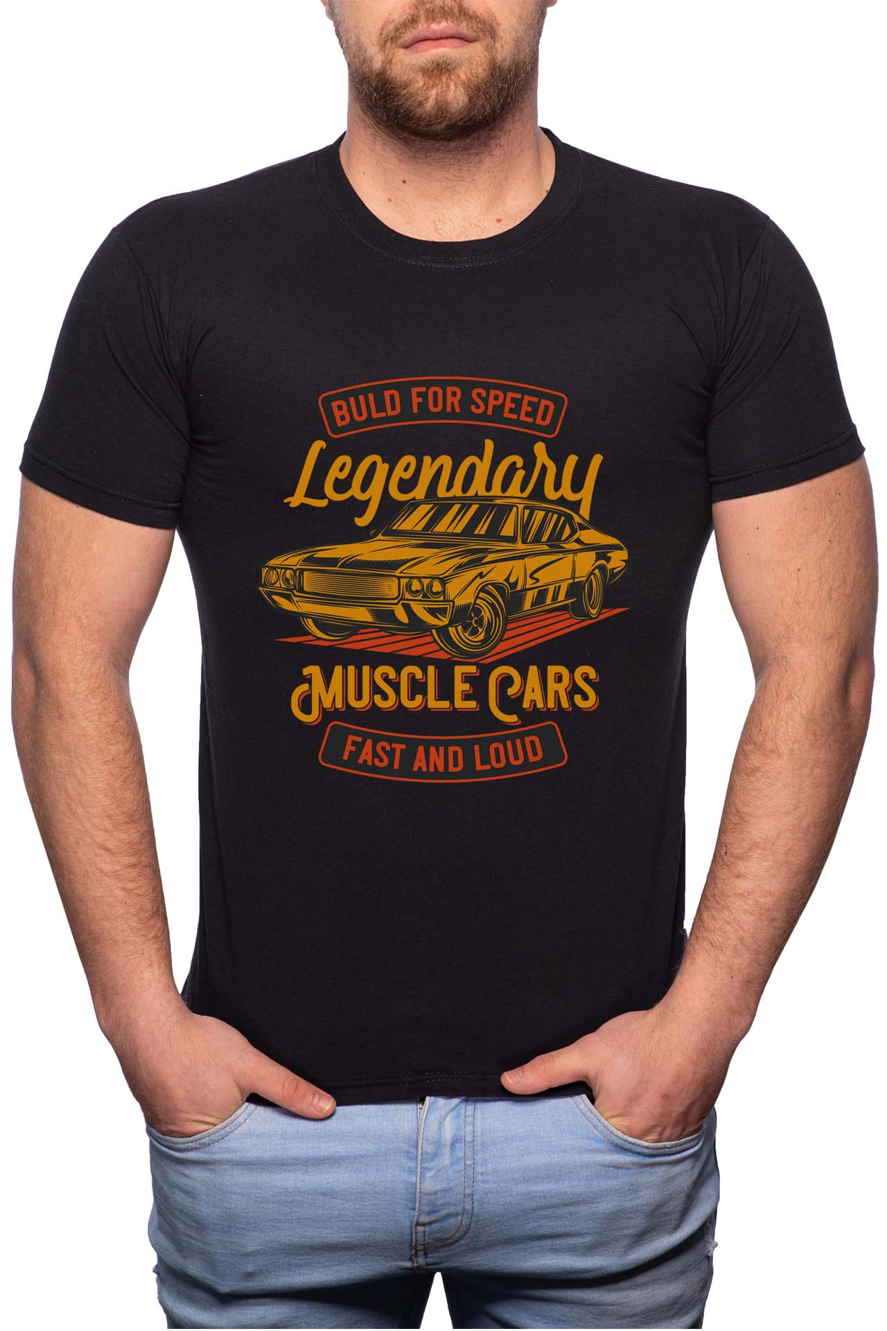 Tricou barbati, Legendary Car, 100% Bumbac, GR291, Negru